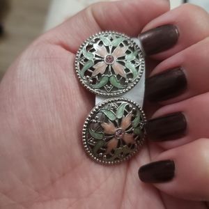 X SOLD X Antique silver floral earrings